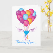 Gute Balloons im Herzen von One Karte (Gelbe Blume)