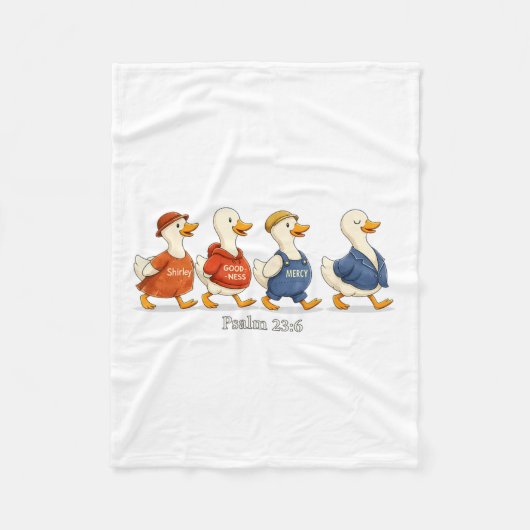 Güte Barmherzigkeit Psalm 23_6 Lustige Gans Christ Fleecedecke (Vorderseite)