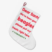 gute Beagles Großer Weihnachtsstrumpf (Vorderansicht (hängend))
