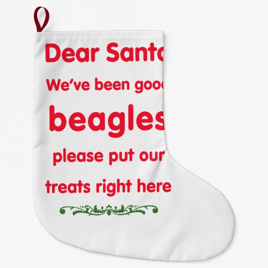 gute Beagles Großer Weihnachtsstrumpf (Vorderseite)