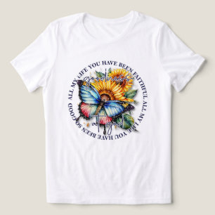 Güte bei Gott Zitat mit Schmetterling und Sonnenbl Tri-Blend Shirt