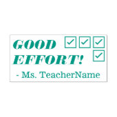 "GUTE BEMÜHUNG!" + Lehrer Name Kautschuk Briefmark Permastempel (Design)