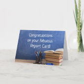 Gute Berichtskarte! Glückwunschkarte des Schülers Karte (Vorderseite)