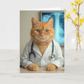 Gute Besserung Doktor Katze Karte (Gelbe Blume)