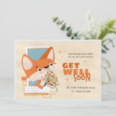 Gute Besserung Kleiner Fuchs Karte (Stehend Vorderseite)