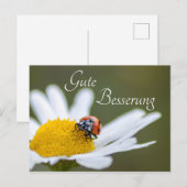 Gute Besserung mit Glücks-Marienkäfer Postkarte (Vorne/Hinten)