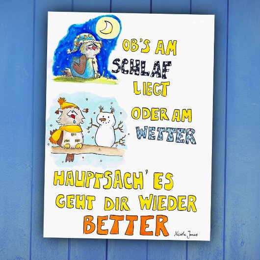 GUTE BESSERUNG Postcard von Nicole Janes Postkarte