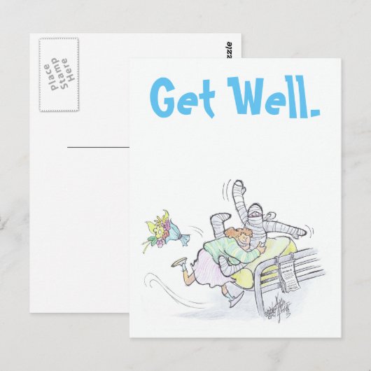 Gute Besserung. Postkarte (Vorne/Hinten)