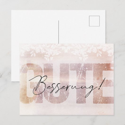 *Gute Besserung* Spruch Karte Blass (Vorne/Hinten)
