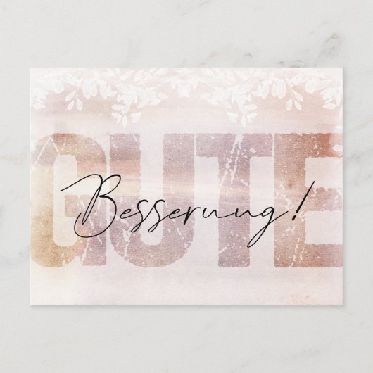 *Gute Besserung* Spruch Karte Blass (Vorderseite)