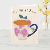 Gute Besserung Teetasse Karte (Gelbe Blume)