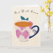 Gute Besserung Teetasse Karte (Gelbe Blume)
