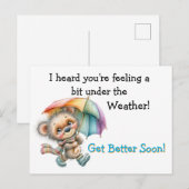 Gute Besserung Wetter Postkarte (Vorne/Hinten)
