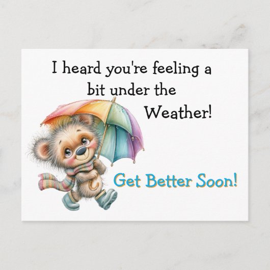 Gute Besserung Wetter Postkarte (Vorderseite)