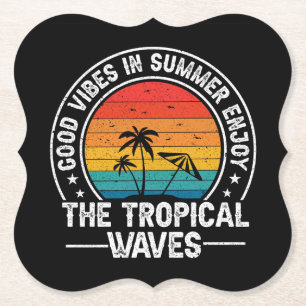 Gute Bewohner im Sommer genießen die Tropenwellen- Untersetzer