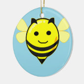 Gute Biene auf blau Keramik Ornament (Links)