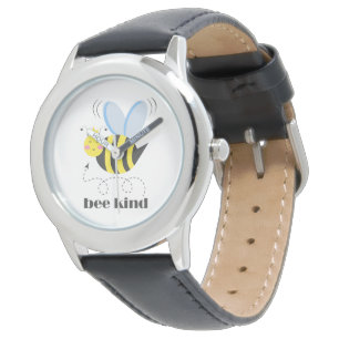 Gute Bienenprinzessin mit Krone und Slogan Bee Kin Armbanduhr