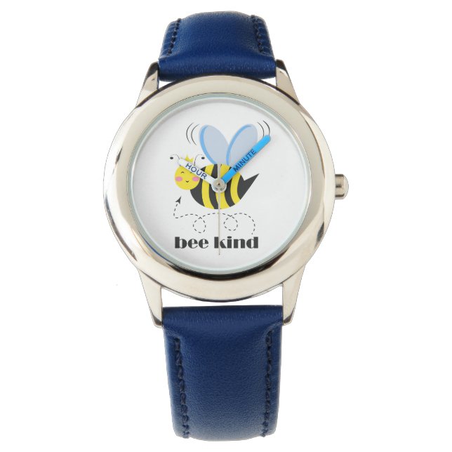 Gute Bienenprinzessin mit Krone und Slogan Bee Kin Armbanduhr (Vorderseite)