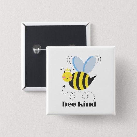 Gute Bienenprinzessin mit Krone und Slogan Bee Kin Button (Vorne & Hinten)