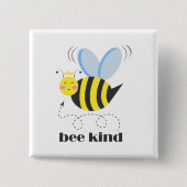 Gute Bienenprinzessin mit Krone und Slogan Bee Kin Button (Vorderseite)
