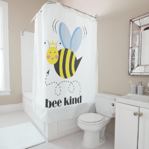 Gute Bienenprinzessin mit Krone und Slogan Bee Kin Duschvorhang