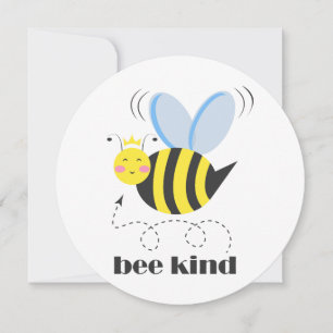 Gute Bienenprinzessin mit Krone und Slogan Bee Kin Feiertagskarte