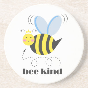 Gute Bienenprinzessin mit Krone und Slogan Bee Kin Getränkeuntersetzer
