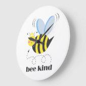 Gute Bienenprinzessin mit Krone und Slogan Bee Kin Große Wanduhr (Winkel)