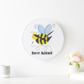 Gute Bienenprinzessin mit Krone und Slogan Bee Kin Große Wanduhr (Zuhause)