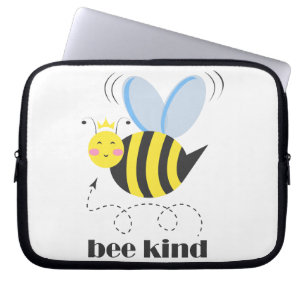 Gute Bienenprinzessin mit Krone und Slogan Bee Kin Laptopschutzhülle