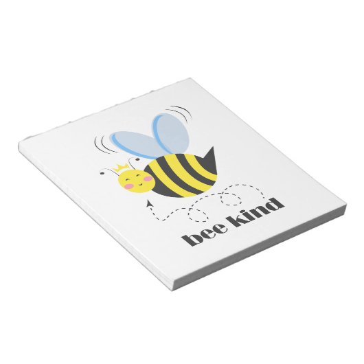 Gute Bienenprinzessin mit Krone und Slogan Bee Kin Notizblock (angewinkelt)