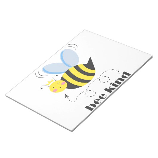 Gute Bienenprinzessin mit Krone und Slogan Bee Kin Notizblock (angewinkelt)