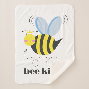 Gute Bienenprinzessin mit Krone und Slogan Bee Kin Sherpadecke