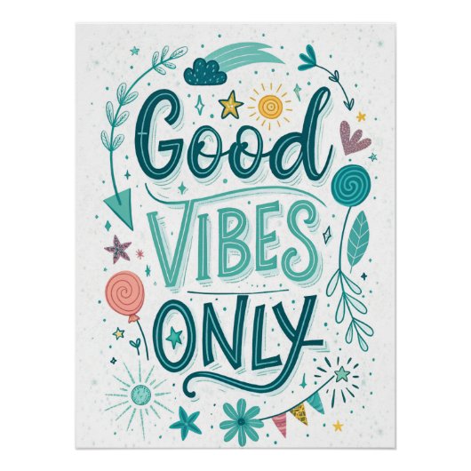 Gute Bilder nur - farbenfrohe handgeschriebene Ins Poster (Vorderseite)