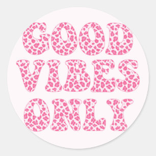Gute Bilder nur VSCO Girls Pink Leopard Print Runder Aufkleber