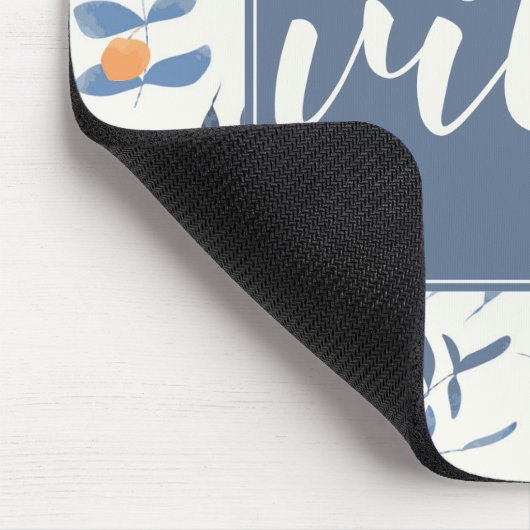 Gute Bilder nur Zittern Blumenmuster Blauer Orange Mousepad (Ecke)