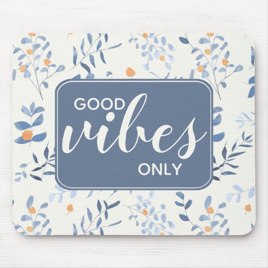 Gute Bilder nur Zittern Blumenmuster Blauer Orange Mousepad (Vorne)