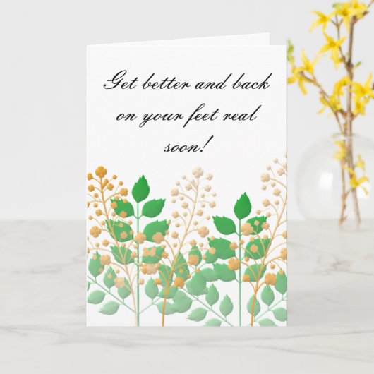 Gute Blume und Blätter Karte (Gelbe Blume)