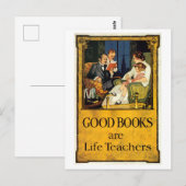 Gute Bücher sind Vintage Lebenslehrer Postkarte (Vorne/Hinten)