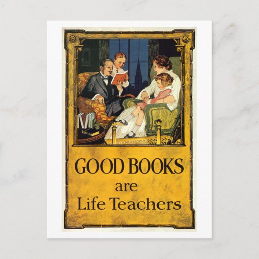 Gute Bücher sind Vintage Lebenslehrer Postkarte (Vorderseite)