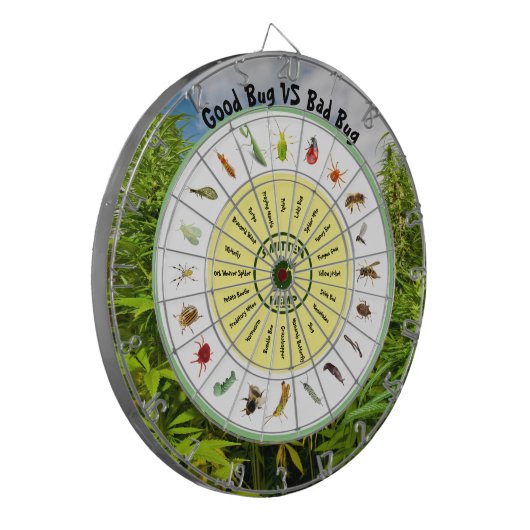 Gute Bugs VS Bad Bugs Dartscheibe (Vorderseite Links)
