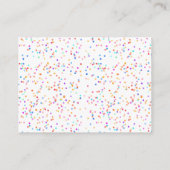 Gute bunte Rainbow Confetti Wedding Begleitkarte (Rückseite)