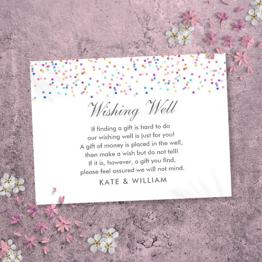 Gute bunte Rainbow Confetti Wedding Begleitkarte