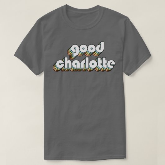 Gute Charlotte Retro Rainbow Typografie verblasst T-Shirt (Design vorne)