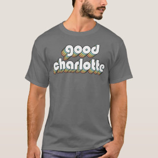 Gute Charlotte Retro Rainbow Typografie verblasst T-Shirt