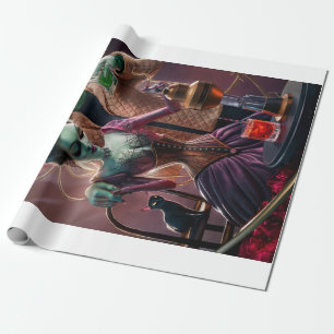 Gute Chemie, Frankenstein Monster und seine Braut Geschenkpapier