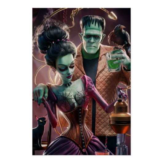Gute Chemie, Frankenstein Monster und seine Braut Poster (Vorderseite)