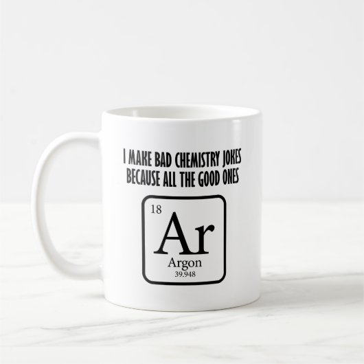 Gute Chemie scherzt Argon-lustige Tasse (Links)