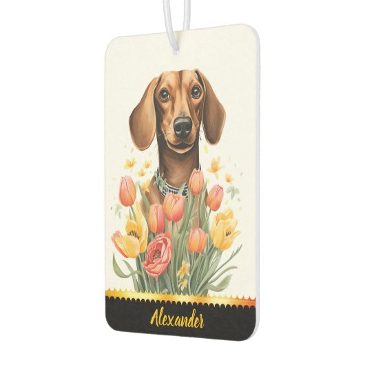 Gute Dackel und Blume Autolufterfrischer (Links)