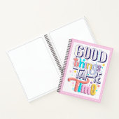 Gute Dinge brauchen Zeit Moderne Girly Redewendung Notizblock (Innenseite)